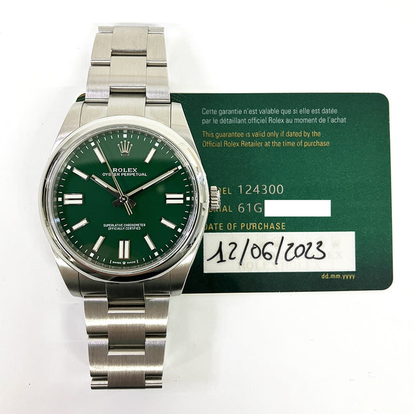 Rolex Oyster Perpetual 124300 Green Dial Jun 2023