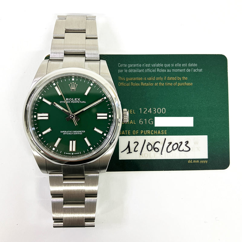 Rolex Oyster Perpetual 124300 Green Dial Jun 2023