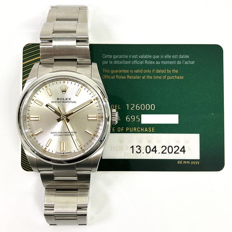 Rolex Oyster Perpetual 126000 Silver Dial Apr 2024