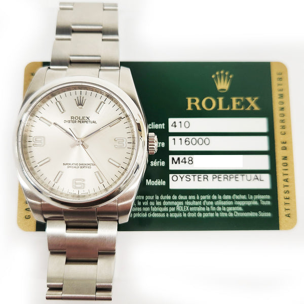 Rolex Oyster perpetual 116000 Silver Dial Apr 2011