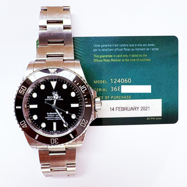 Rolex Submariner 124060 Black Dial Feb 2024