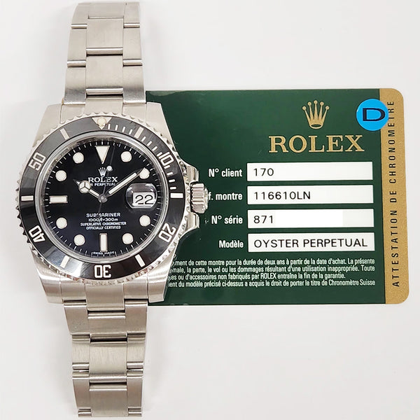 Rolex Submariner Date 116610LN Black Dial May 2012