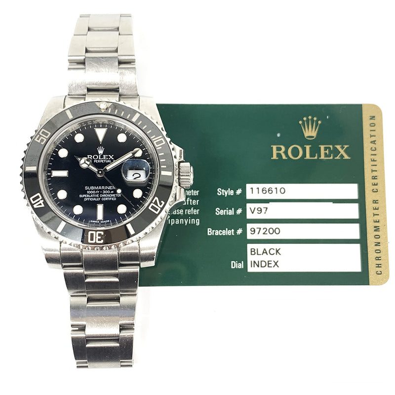 Rolex Submariner Date 116610LN Black Dial Nov 2010