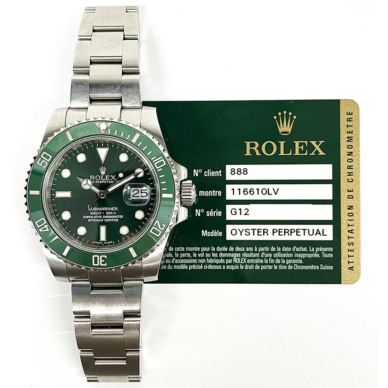 Rolex Submariner Date 116610LV Green Dial Feb 2011