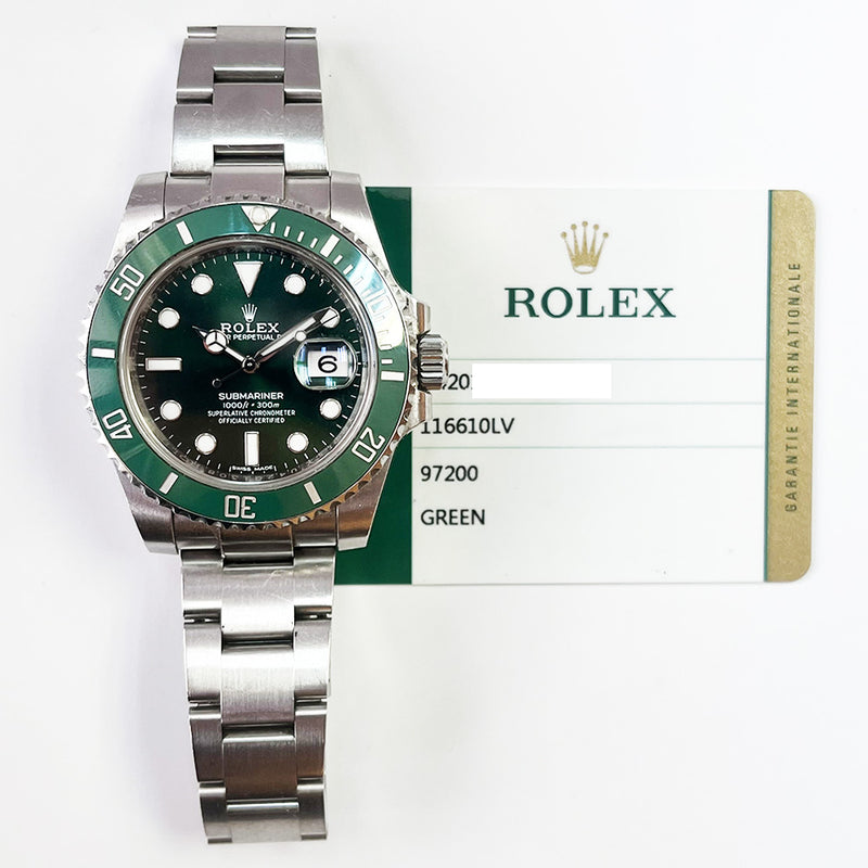 Rolex Submariner Date 116610LV Hulk Dial Oct 2016