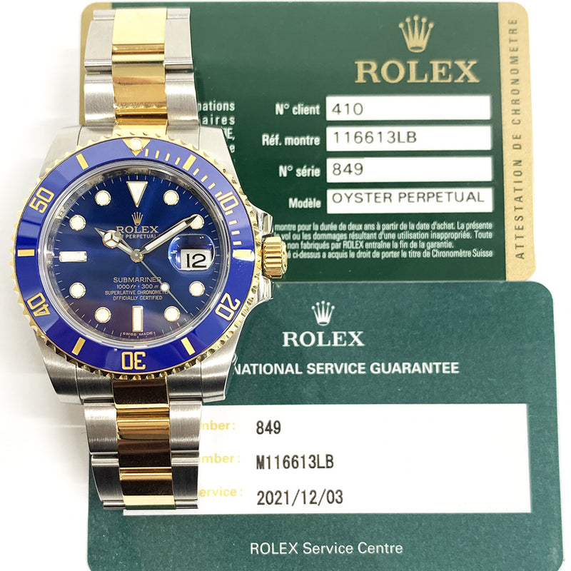 Rolex Submariner Date 116613LB Blue Dial Dec 2013