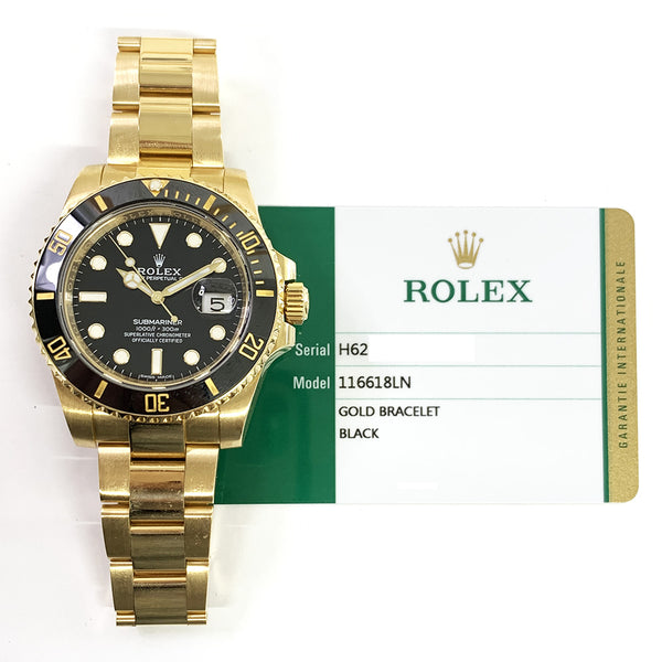 Rolex Submariner Date 116618LB Black Dial Aug 2019