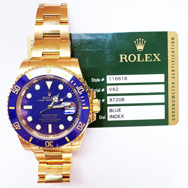 Rolex Submariner Date 116618LB Blue Dial May 2011